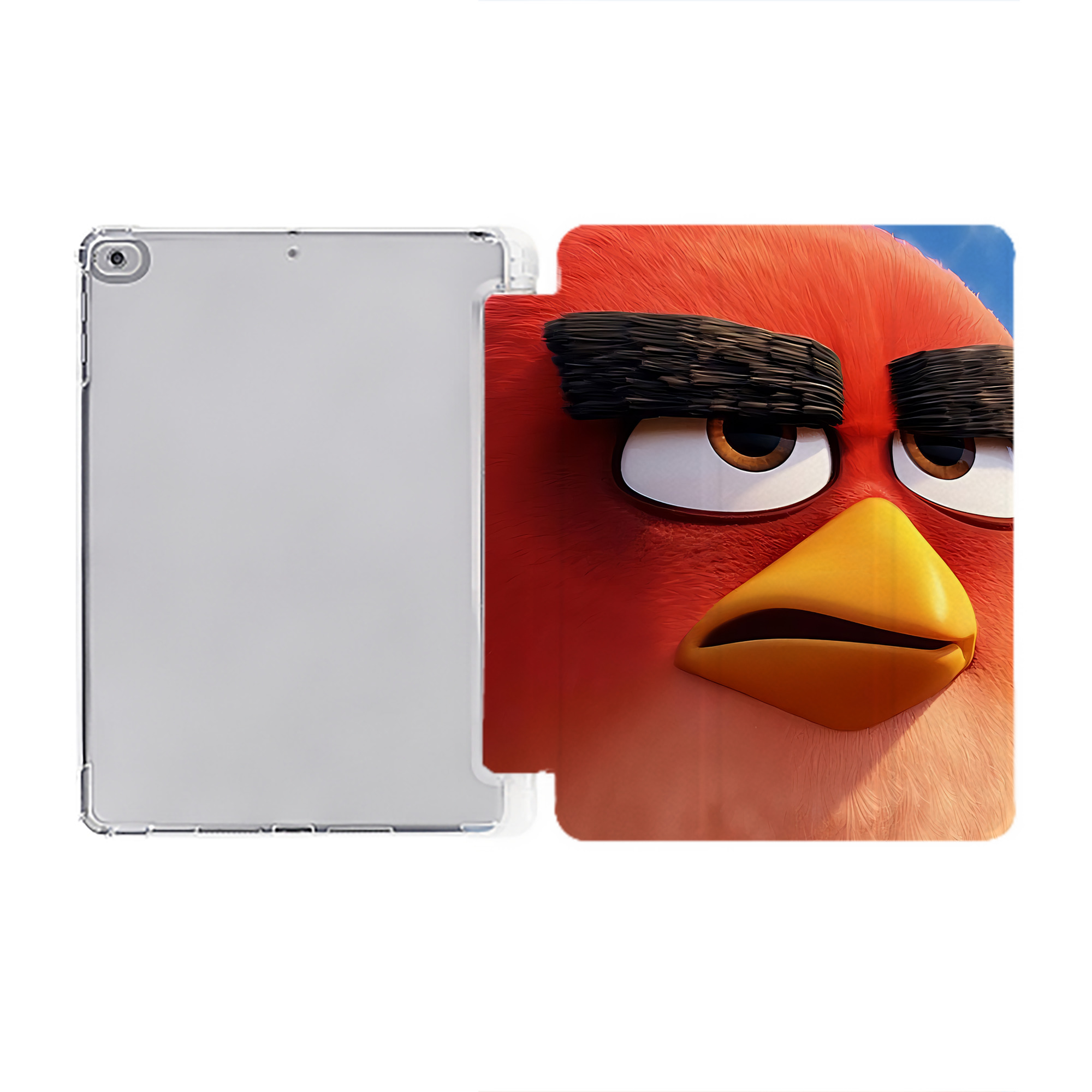（画像用） Angry Birds アングリーバード IPad ケース ペン収納付き 三つ折りスタンド PUレザー×シリコン 対応機種9.5/10.5/10.9インチ